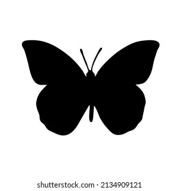 Beautiful Butterfly Silhouette Style On White Stock Vector (Royalty ...