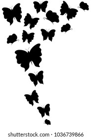 the beautiful butterfly silhouette vector