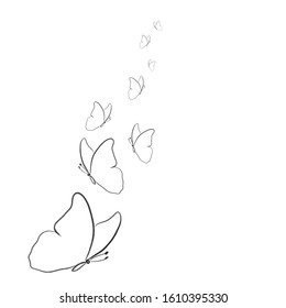 Beautiful butterfly silhouette vector illustration 