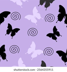 Beautiful butterfly silhoutte seamless pattern for background or wallpaper