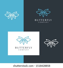 Beautiful butterfly with a simple line design style