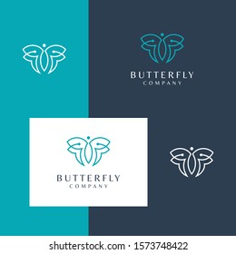 Beautiful butterfly with a simple line design style