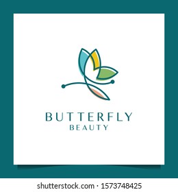 Beautiful butterfly with a simple line design style