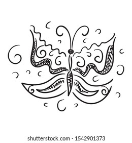 Beautiful butterfly. Sketch. Vector illustration
