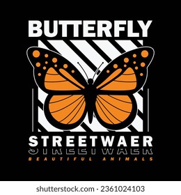 Beautiful butterfly t-shirt design, suitable for printing and other uses