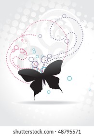 Bonito arte vectorial de mariposa