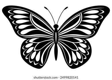 A beautiful butterfly  vector art in white background illustration.