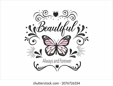 beautiful butterfly vector design hand drawn