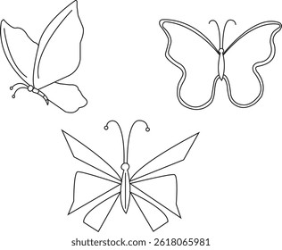Schöne Schmetterling Vektorsymbol-Design. Line Art Design Element, Illustration