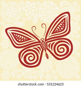 Beautiful butterfly. Vector illustration.