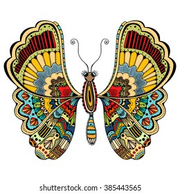 beautiful butterfly. Vector illustration of cute ornate zentangle butterfly