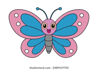 Hermosas Ilustraciones vectoriales de mariposa: dibujos animados, Clipart y diseños de arte de línea