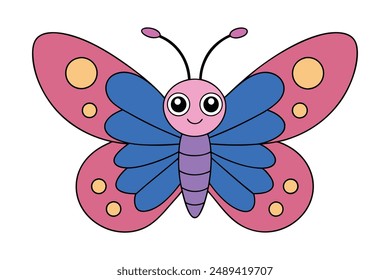 Hermosas Ilustraciones vectoriales de mariposa: dibujos animados, Clipart y diseños de arte de línea