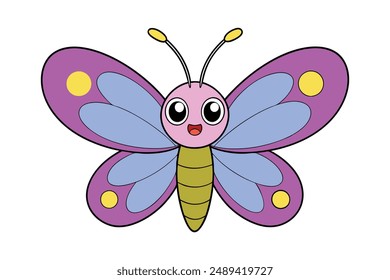 Hermosas Ilustraciones vectoriales de mariposa: dibujos animados, Clipart y diseños de arte de línea