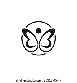 Hermoso Diseño Con Logo Vector De Mariposa. Hermoso, Natural, Agradable, Elegante
