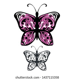 Beautiful Butterfly with white background. Vector illustration