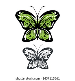 Beautiful Butterfly with white background. Vector illustration