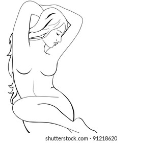  beautiful butterfly woman. Vector.