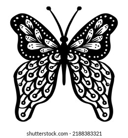 Beautiful  butterfly zentangle stylized.  Illustration of decorative. 