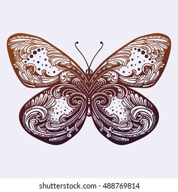 Beautiful butterfly.Isolated vector illustration.