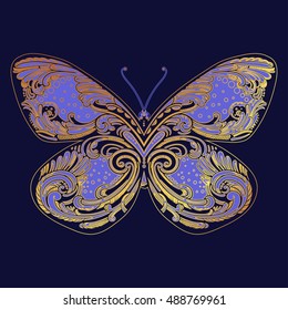 Beautiful butterfly.Isolated vector illustration.