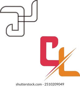 o belo design de logotipo de letra C L e G L 