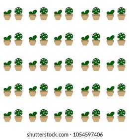 Beautiful cactus. 8 bit. Pixel vector illustration. Seamless pattern. Repeating wallpaper.