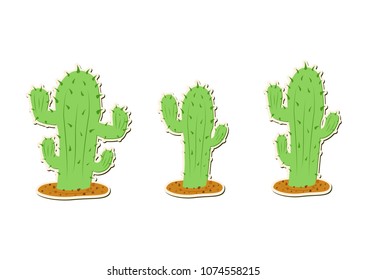 Beautiful cactus for the holiday cinco de mayo 5 may banner, logo, postcard, menu. Mexico, colorful. vector eps10. icon, smile, green cactus, flower, decorative plant, desert