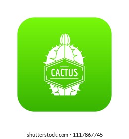 Beautiful cactus icon green vector isolated on white background