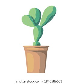 A beautiful cactus in a pot,vecter