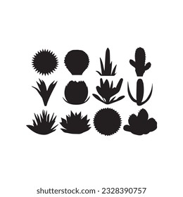 Schöne Kaktus setzen Silhouette Vektorkunst.