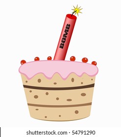 Beautiful cake with bomb