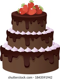 beautiful cake decoration, vector illustration