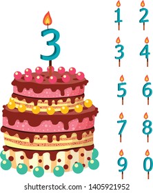 bella ilustración vectorial festiva de pastel
