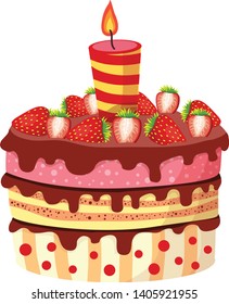 beautiful cake festive vector illustration