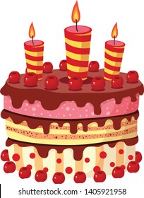 beautiful cake festive vector illustration