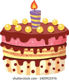 beautiful cake festive vector illustration