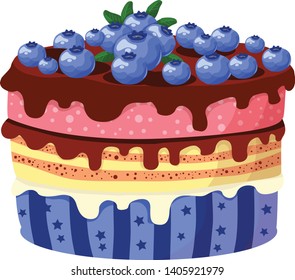 beautiful cake festive vector illustration