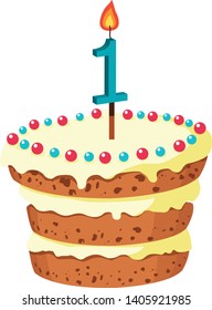 beautiful cake festive vector illustration