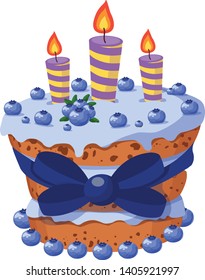 beautiful cake festive vector illustration