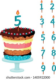 beautiful cake festive vector illustration