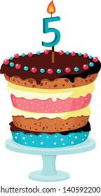 beautiful cake festive vector illustration