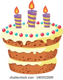 beautiful cake festive vector illustration