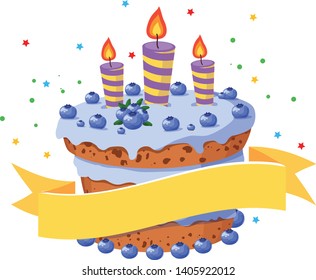 beautiful cake festive vector illustration