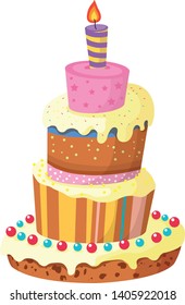 beautiful cake festive vector illustration