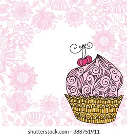 Beautiful cake vector illustration