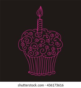 Beautiful cake. Vector illustration.