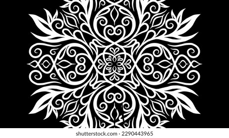 Hermoso calidoscopio gradiente colorido línea de flores arte de los elementos de diseño de antaño de batik de fondo tradicional