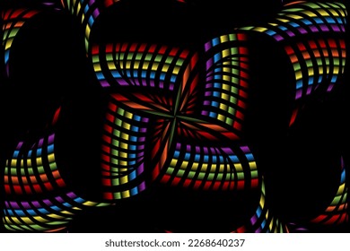 Hermoso caleidoscopio gradiente simétrico colorido línea de flores de línea de símbolo abstracto tradicional batik elementos de plantilla de diseño ornamental de adorno de días
