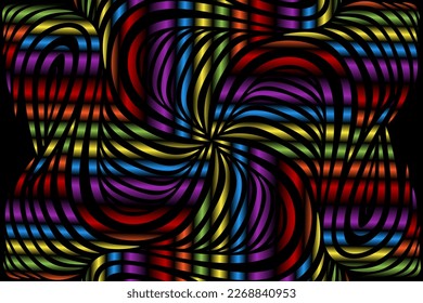 Hermoso caleidoscopio gradiente simétrico colorido línea de flores de línea de símbolo abstracto tradicional batik elementos de plantilla de diseño ornamental de adorno de días
